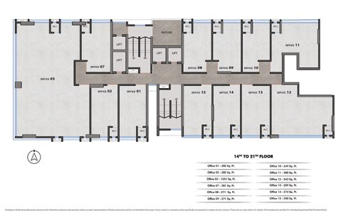 14TH TO 21TH FLOOR PLAN